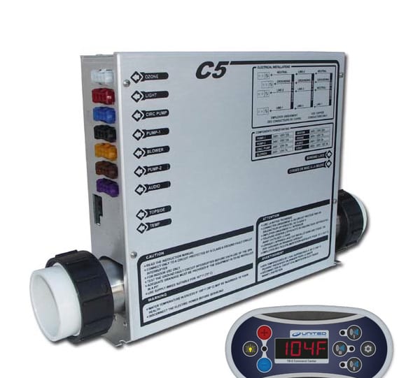 United C5-B Spa Pack | T8-X Topside Control – The Hot Tub ... spa circulation pump parts diagram 